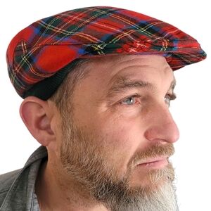 Ingles Buchan Wool Flat Cap Stewart Royal Tartan Made in Scotland